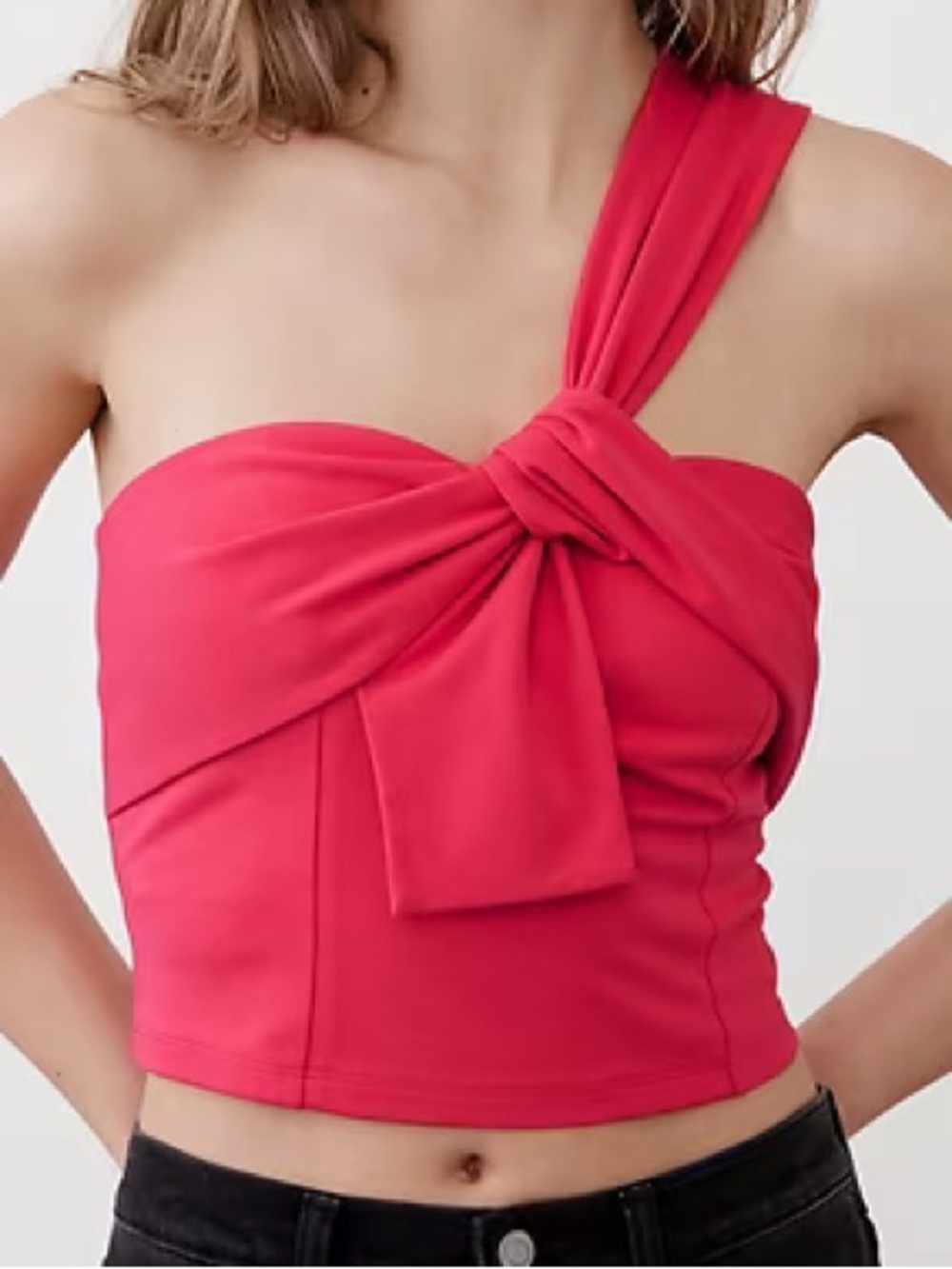 Pink Crush One-Shoulder Twist Front Top